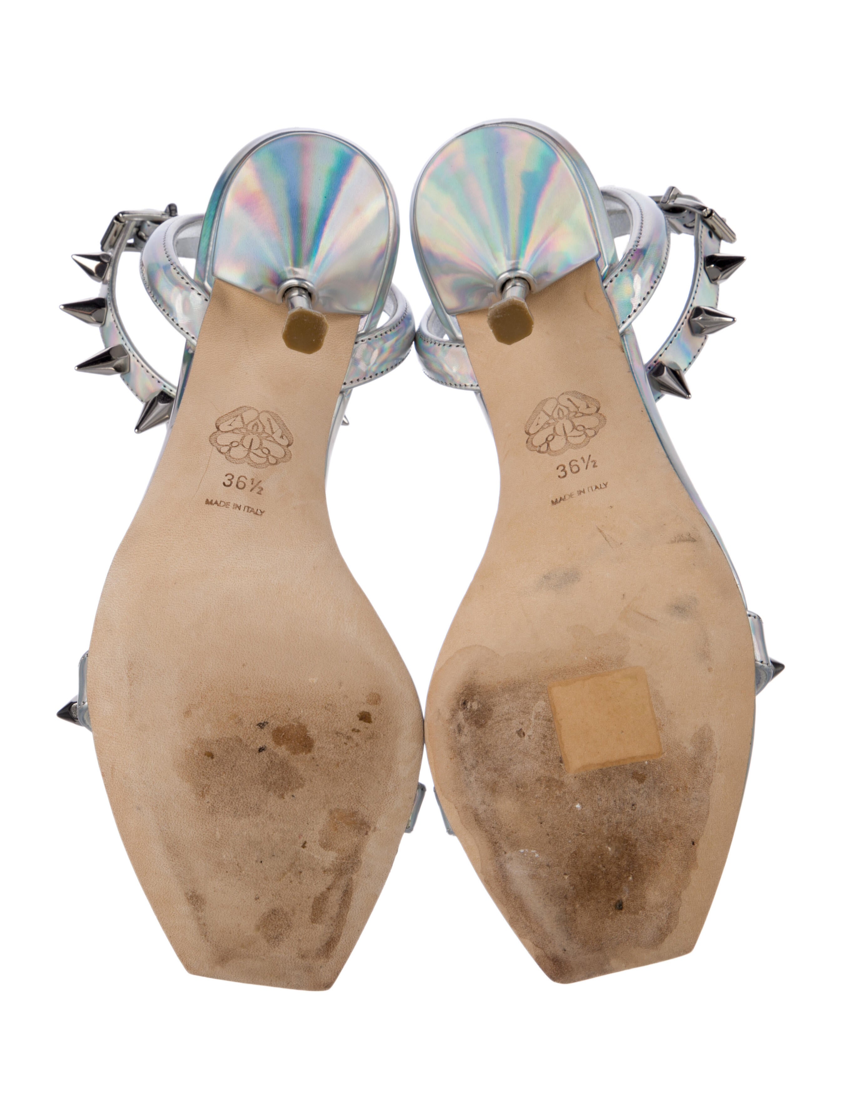 Alexander McQueen Spike Accents Leather Sandals